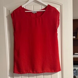 Elegant Red Sleeveless Blouse